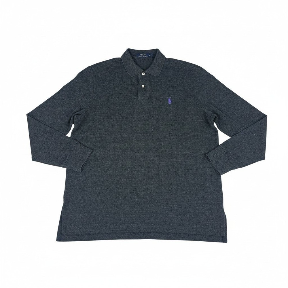 Polo Ralph Lauren Shirt Mens XL Long Sleeve Polo Custom Fit Gray Preppy Pony